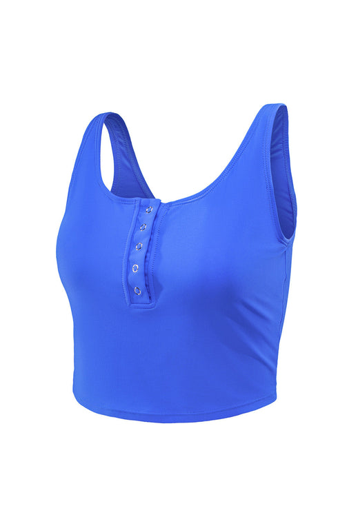 Square Neck Sleeveless Print Tankini Set